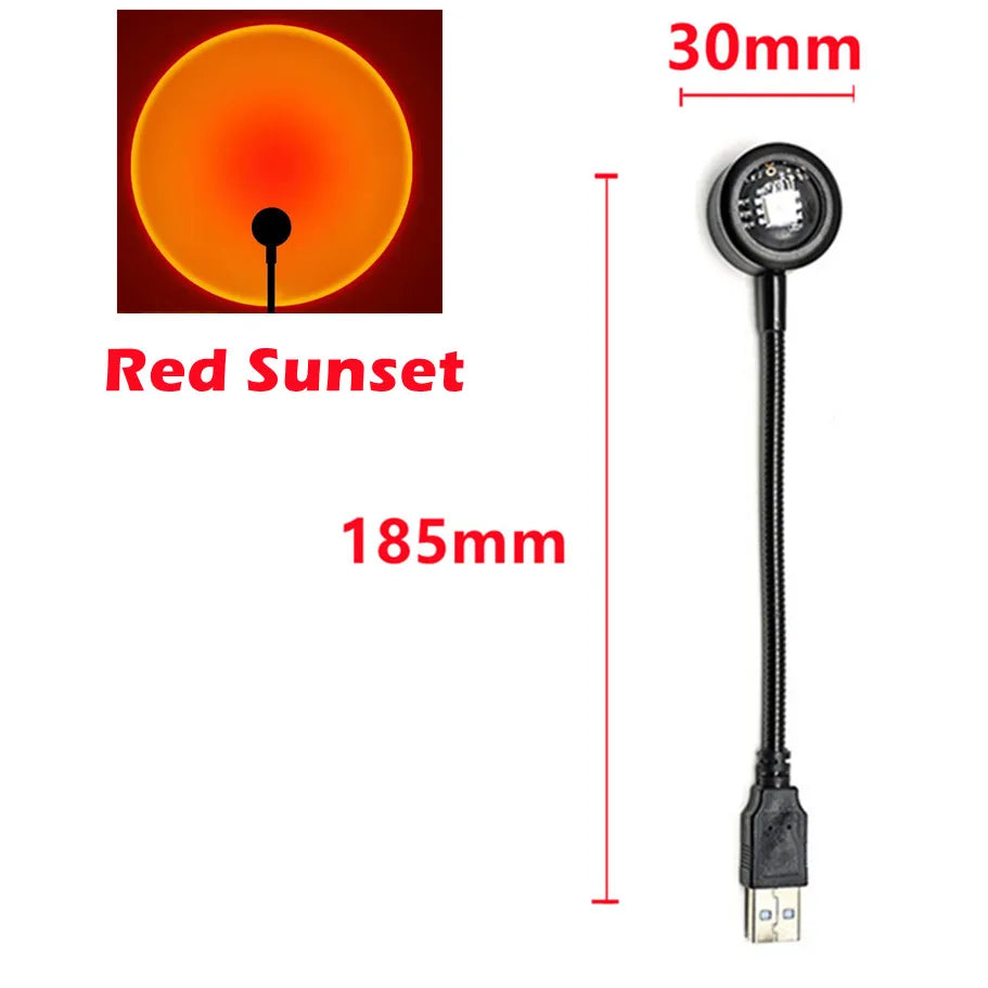 🌅 USB LED Sunset Lamp - LED Rainbow Neon Night Light Projector for Bedroom, Living Room & Photography