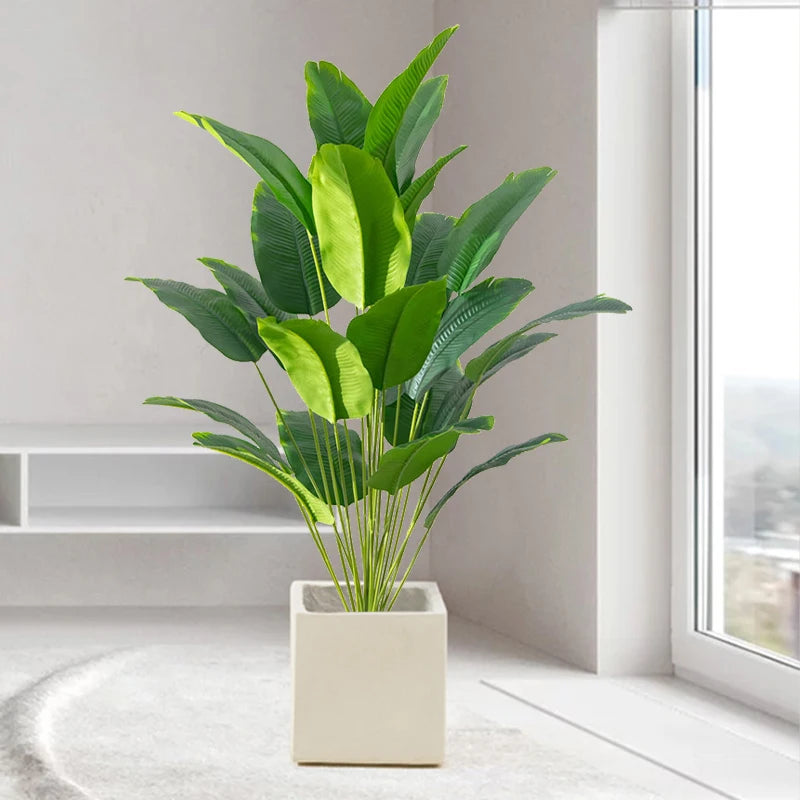 🌿 1pc Artificial Large Tropical Palm Tree - Fake Banana & Monstera Leaves for Home, Garden, and Party Decor