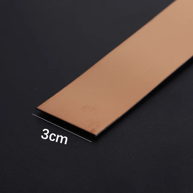 Gold Stainless Steel Wall Sticker Strip – Self-Adhesive Metal Trim for Home & Tile Decoration