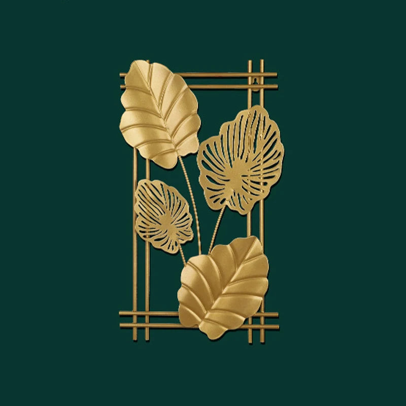 Nordic Metal Leaf Wall Hanging – Elegant Wrought Iron Decor for Home & Living Spaces 🍃✨