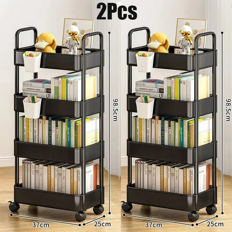 Mobile Storage Rack Trolley Household Kitchen Multifunctional Cart With Wheels Rack Bedroom Multi-Layer Storage Home Accessories