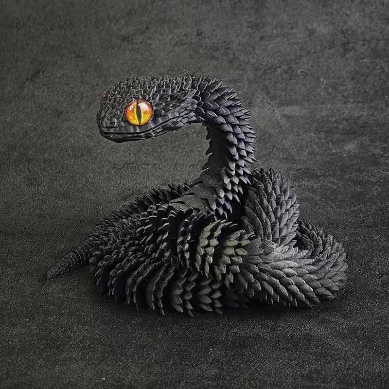 🐍 3D Printed Articulated Snake – Realistic Flexible Toy & Home Decor