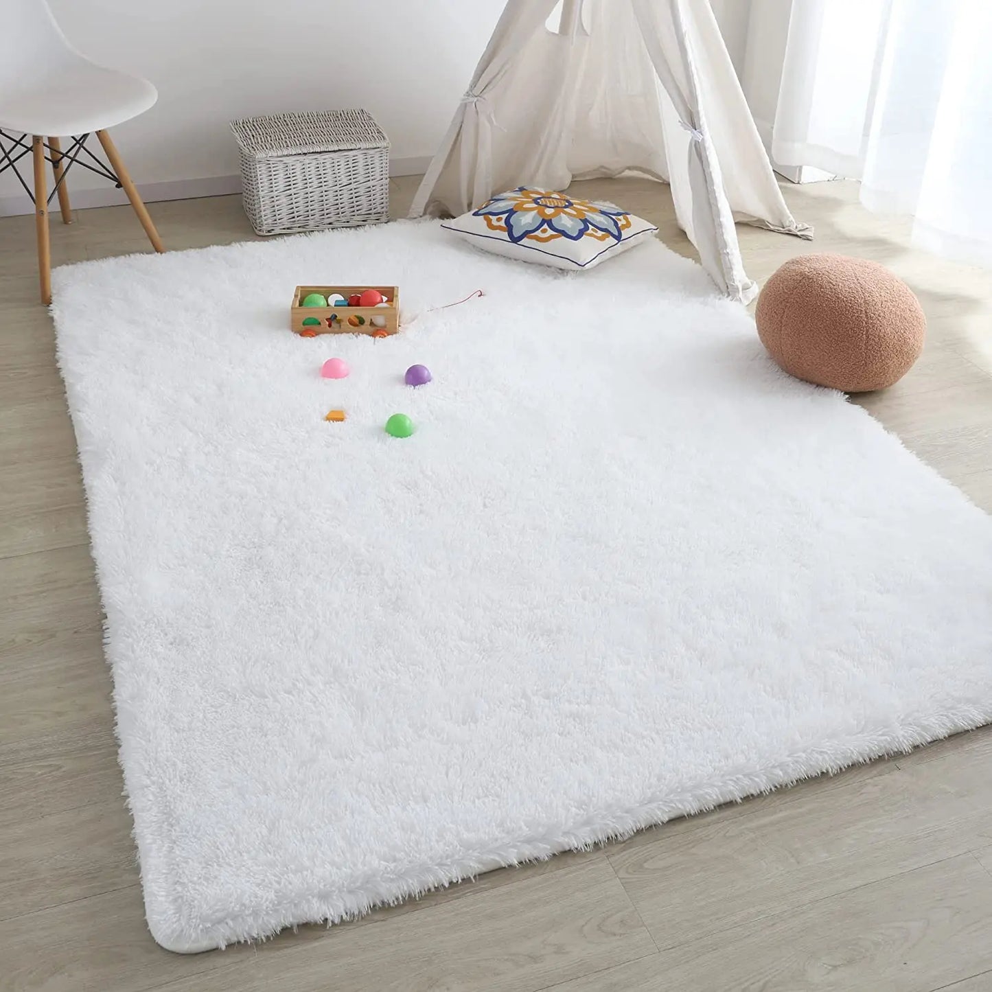 Plush Carpet for Living Room – Soft & Fluffy Home Rug for Bedroom & Play Area 🏡✨