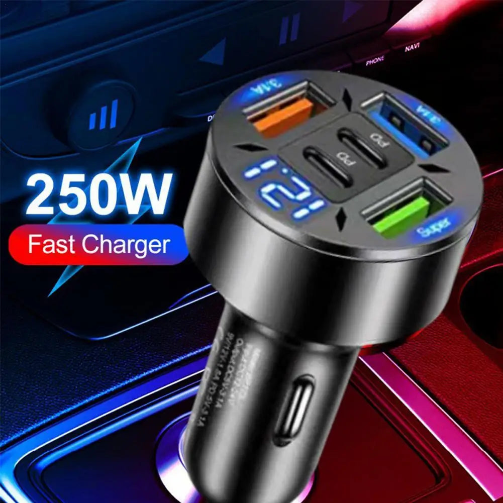 🚗 250W 5-Port Car Charger – Power Up Every Journey! ⚡