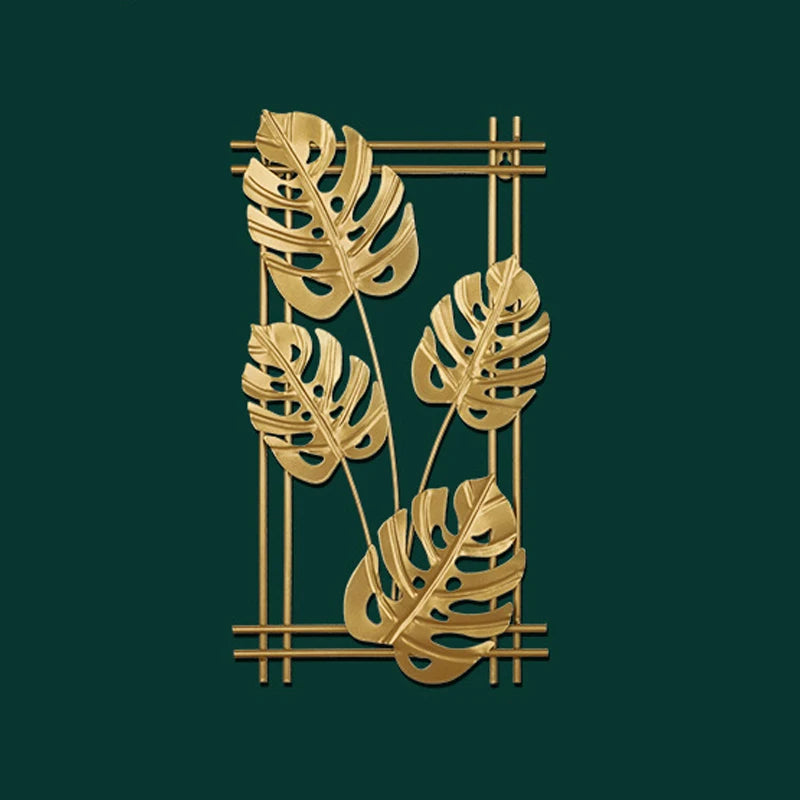 Nordic Metal Leaf Wall Hanging – Elegant Wrought Iron Decor for Home & Living Spaces 🍃✨
