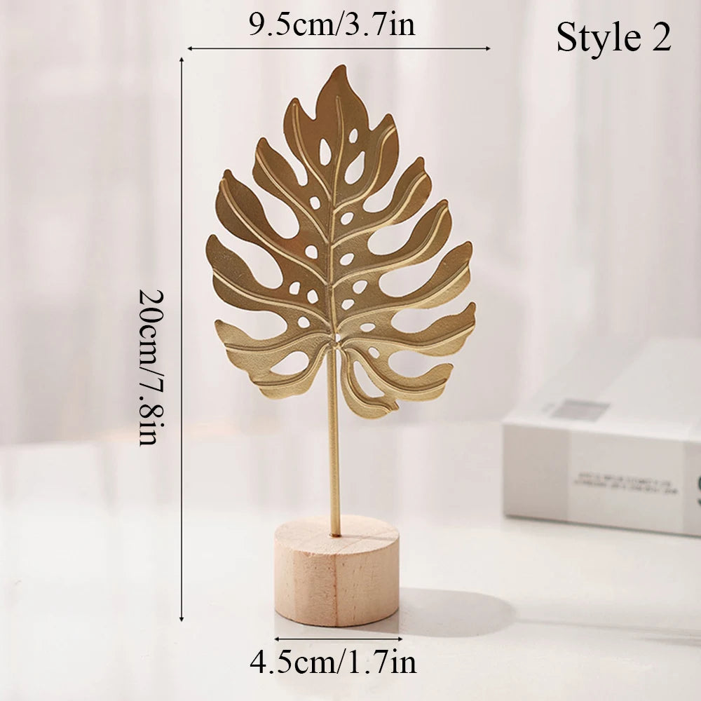 ✨ Nordic Gold Ginkgo Leaf Sculpture – Elegant Luxury Decor for Home & Office