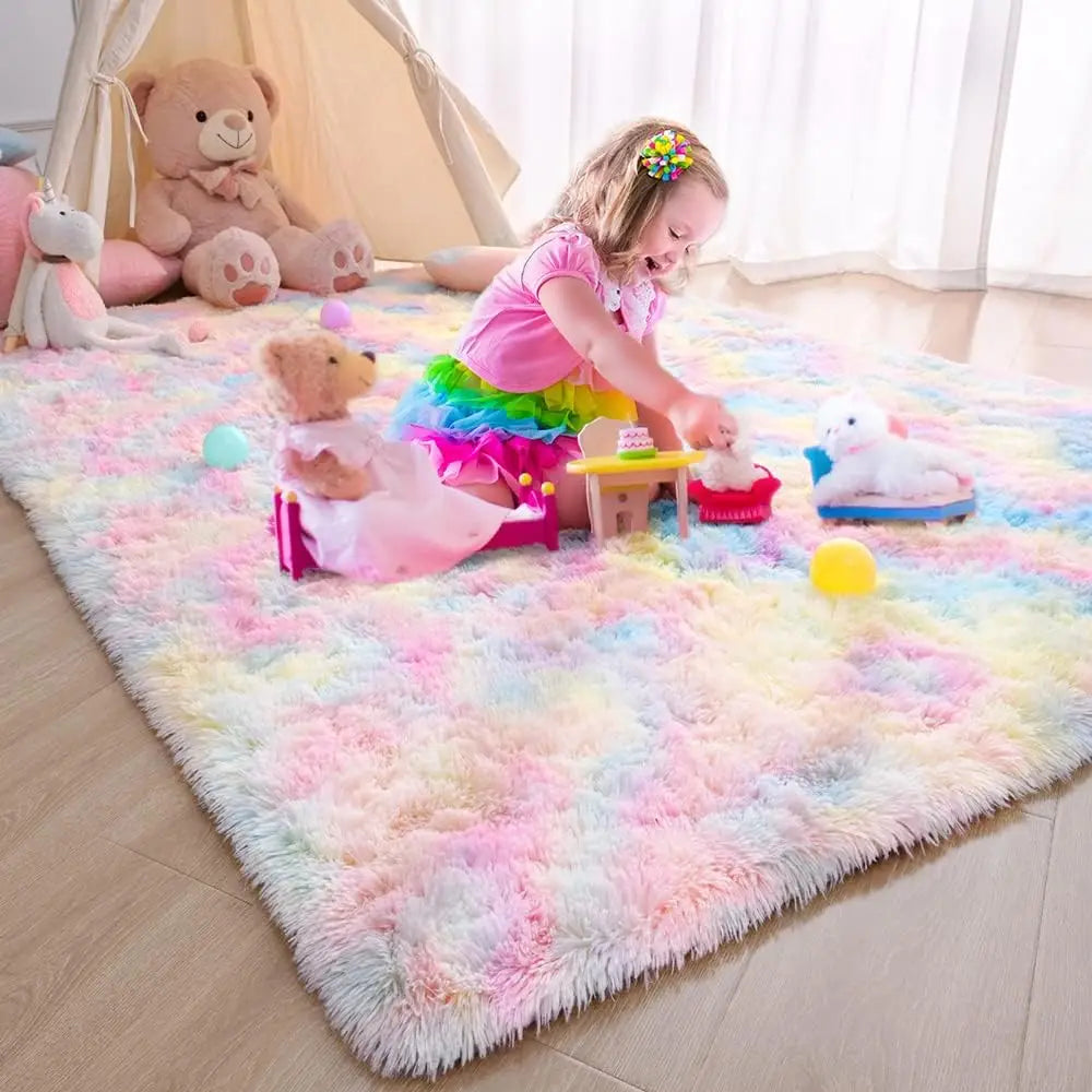 Plush Carpet for Living Room – Soft & Fluffy Home Rug for Bedroom & Play Area 🏡✨
