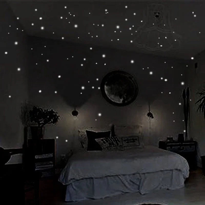 🌟 407pcs Glow-in-the-Dark Star Wall Stickers – Create a Magical Night Sky! 🌙