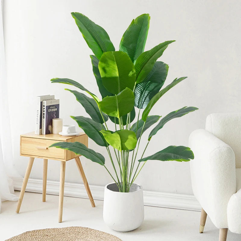 🌿 1pc Artificial Large Tropical Palm Tree - Fake Banana & Monstera Leaves for Home, Garden, and Party Decor