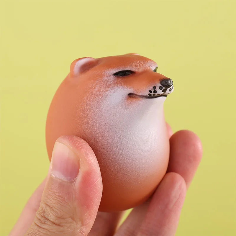 Creative Shiba Inu Realistic Egg Shape PVC Desk Decor Dog & Egg Union Decorations For Home Offices Fun Christmas Gifts
