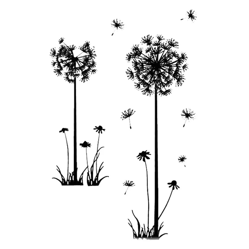 Black Dandelion Wall Sticker – Modern DIY Home Decor for Living Room & Bedroom 🌿✨