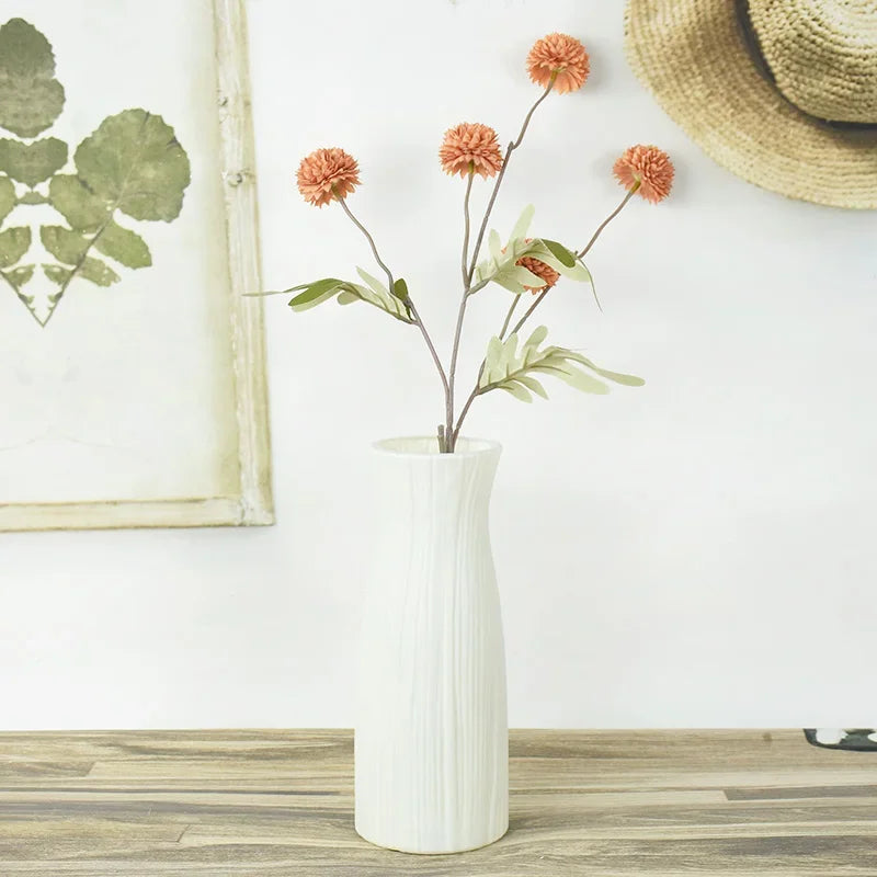 🌿 Modern Nordic White Flower Vase – Elegant Home Décor Accent