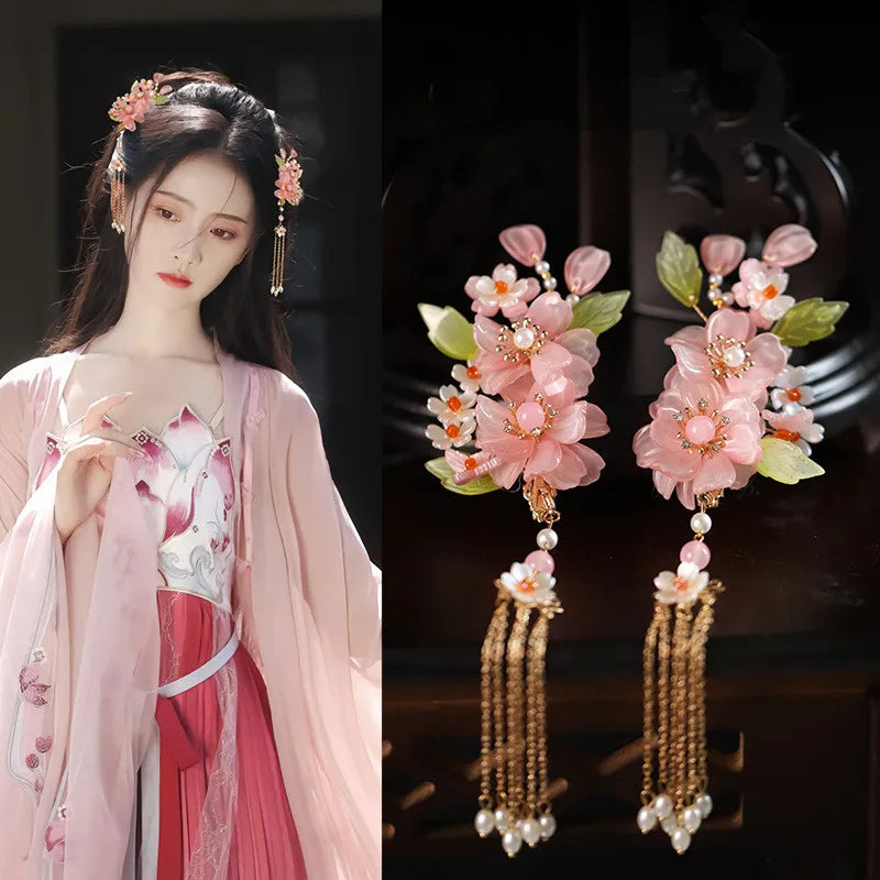 Chinese Hanfu Hair Accessories Set – Elegant Bridal & Retro Wedding Headdress 💖✨