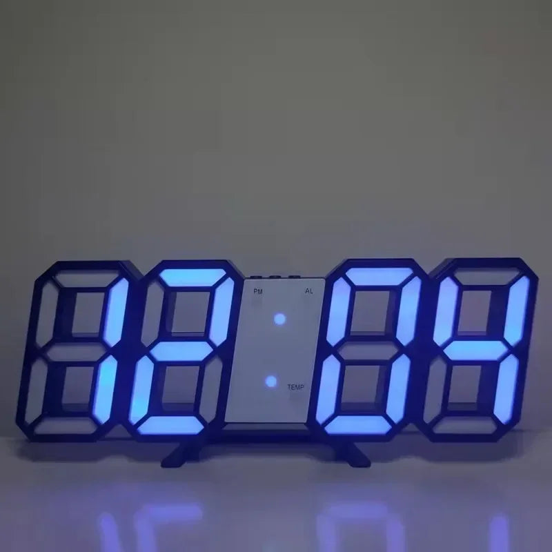 3D LED Digital Wall Clock – Modern Home Decoration with Night Light Mode