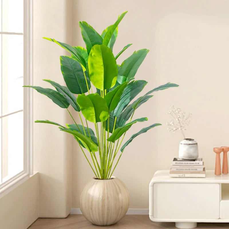 🌿 1pc Artificial Large Tropical Palm Tree - Fake Banana & Monstera Leaves for Home, Garden, and Party Decor