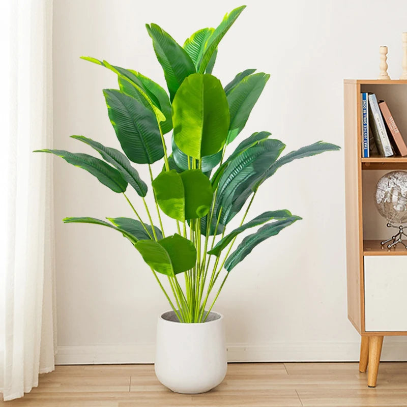 🌿 1pc Artificial Large Tropical Palm Tree - Fake Banana & Monstera Leaves for Home, Garden, and Party Decor