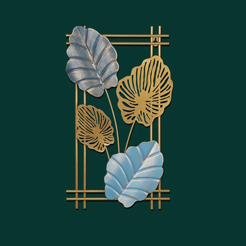 Nordic Metal Leaf Wall Hanging – Elegant Wrought Iron Decor for Home & Living Spaces 🍃✨