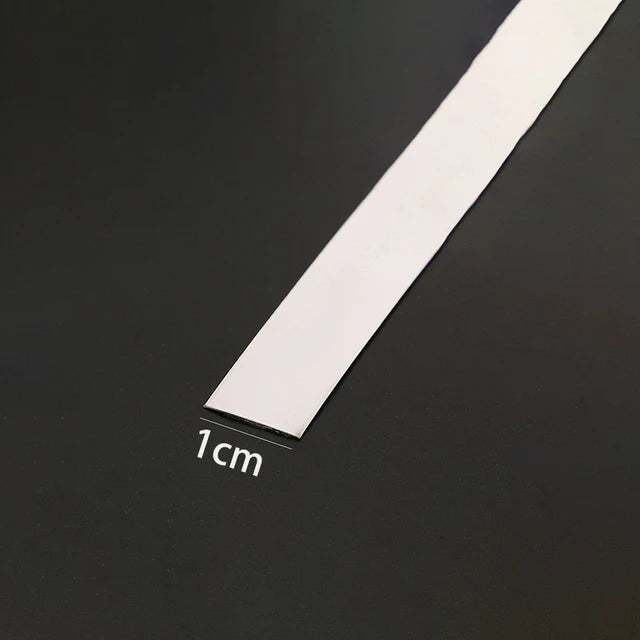Gold Stainless Steel Wall Sticker Strip – Self-Adhesive Metal Trim for Home & Tile Decoration