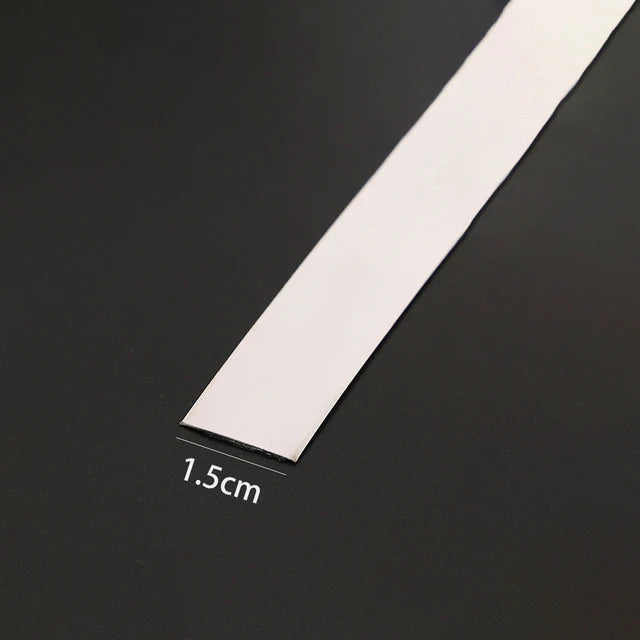 Gold Stainless Steel Wall Sticker Strip – Self-Adhesive Metal Trim for Home & Tile Decoration