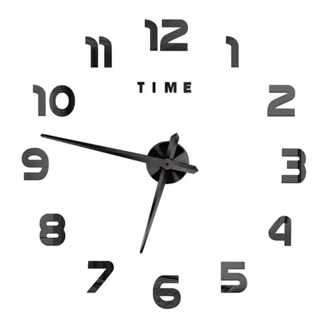 Fashion Modern 3D DIY Wall Clock – Stylish Acrylic Mirror Decor