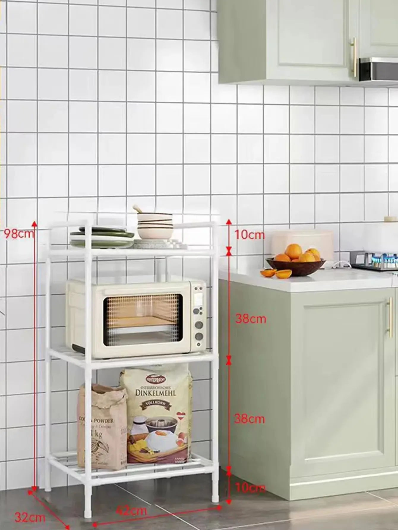 3/4/5/6Layers Kitchen Storage Rack Movable Household Trolley Organizer Floor-Standing Microwave Stove Racks Bathroom Shelves