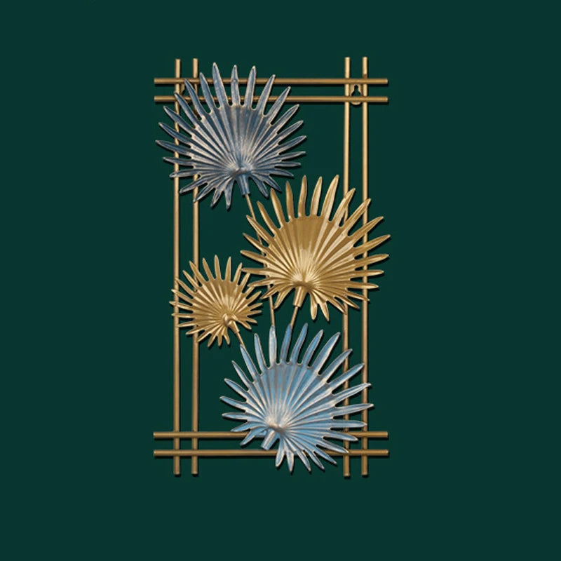Nordic Metal Leaf Wall Hanging – Elegant Wrought Iron Decor for Home & Living Spaces 🍃✨