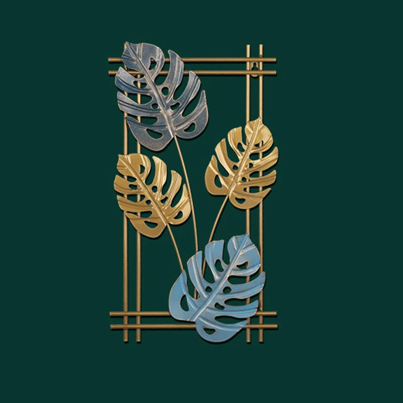 Nordic Metal Leaf Wall Hanging – Elegant Wrought Iron Decor for Home & Living Spaces 🍃✨