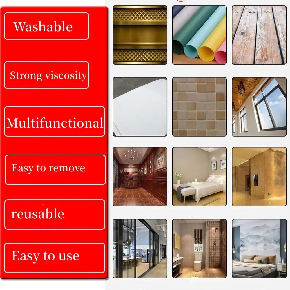 Double-Sided Nano Tape – Transparent, Waterproof & Reusable Wall Stickers