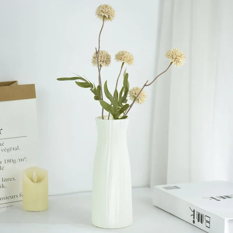 🌿 Modern Nordic White Flower Vase – Elegant Home Décor Accent