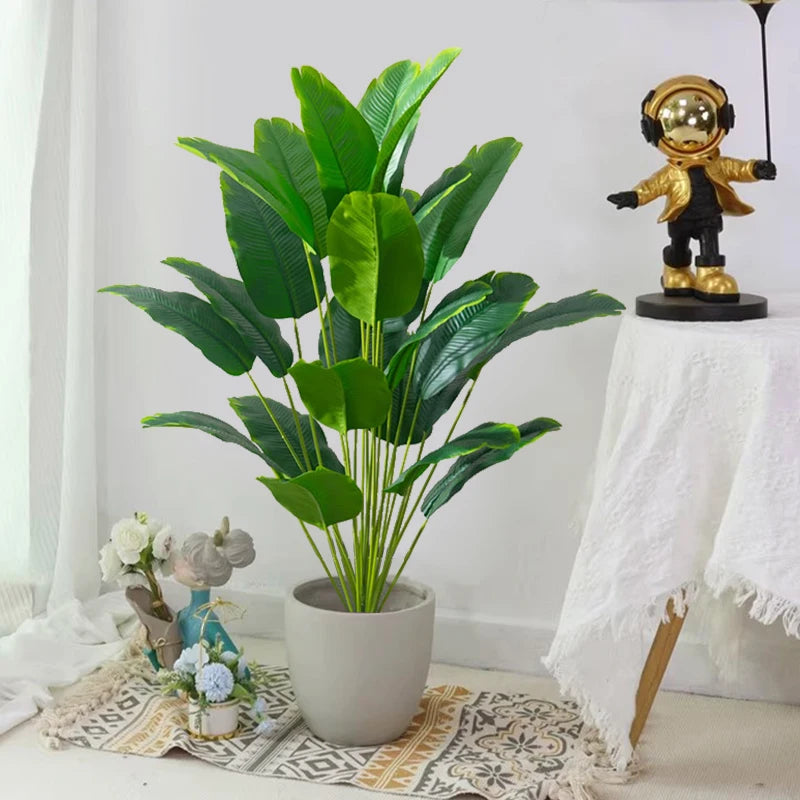 🌿 1pc Artificial Large Tropical Palm Tree - Fake Banana & Monstera Leaves for Home, Garden, and Party Decor