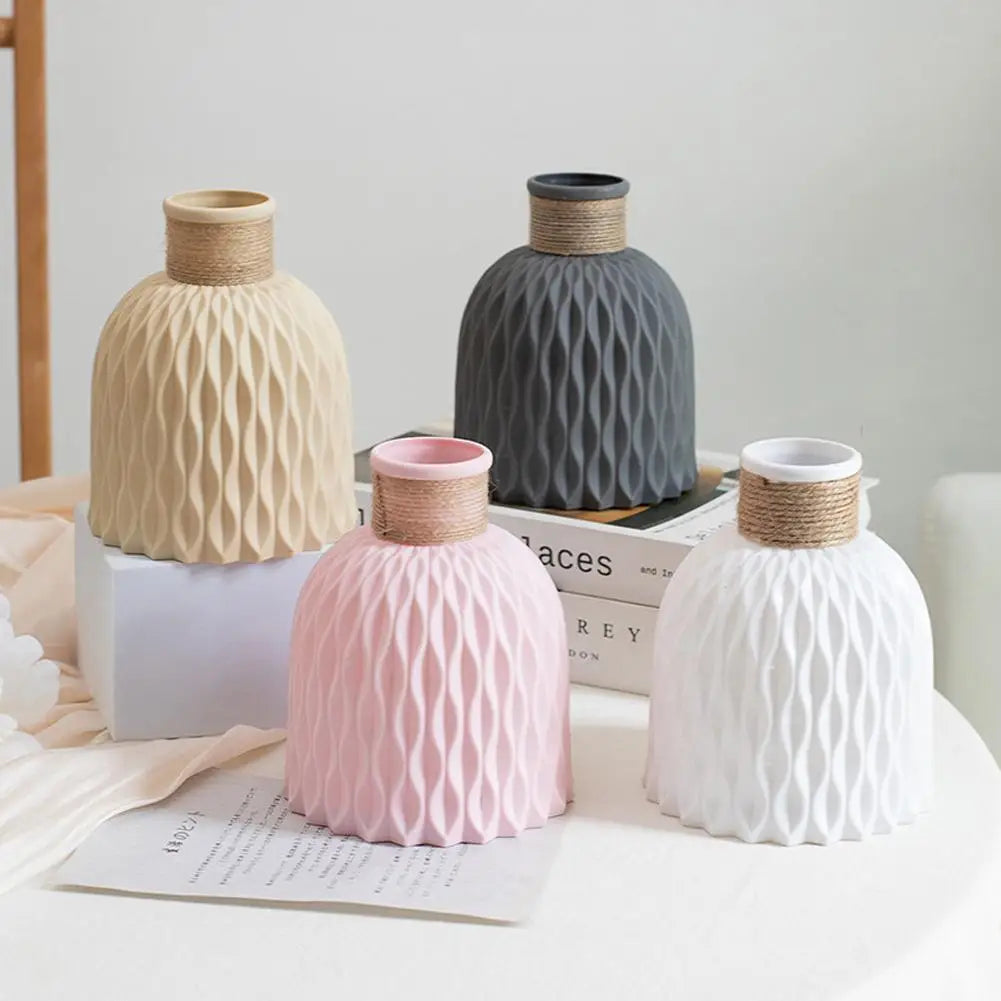 🌸 Rope Plastic Vase - Stylish Flower Arrangement & Home Decor Ornament