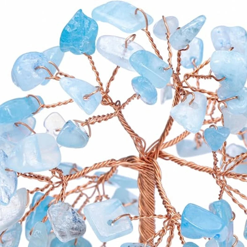 Super Mini Crystal Money Tree with Agate Slice Base – Feng Shui Healing Gemstone Tree for Home Decor 🌳💎