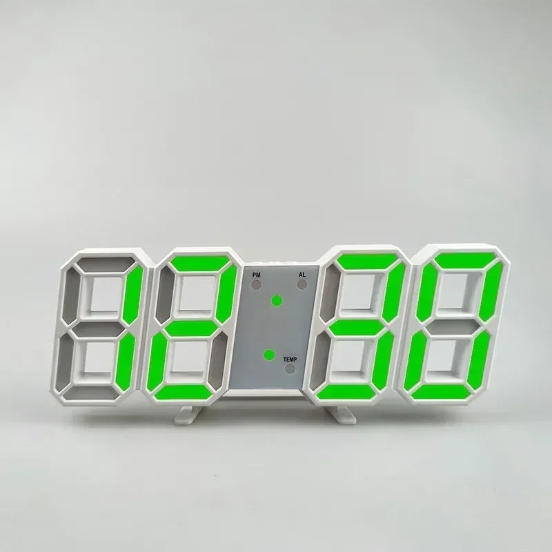 3D LED Digital Wall Clock – Modern Home Decoration with Night Light Mode