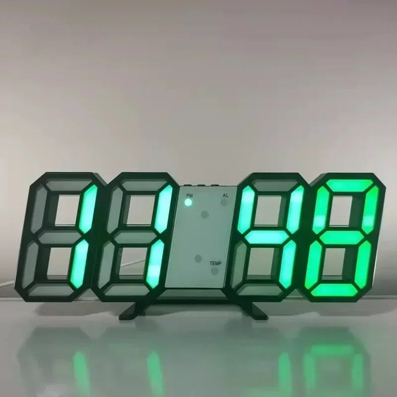 3D LED Digital Wall Clock – Modern Home Decoration with Night Light Mode
