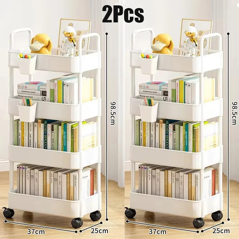 Mobile Storage Rack Trolley Household Kitchen Multifunctional Cart With Wheels Rack Bedroom Multi-Layer Storage Home Accessories