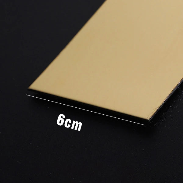 Gold Stainless Steel Wall Sticker Strip – Self-Adhesive Metal Trim for Home & Tile Decoration