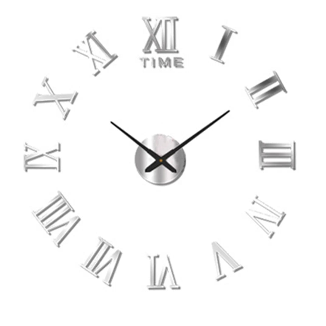 Fashion Modern 3D DIY Wall Clock – Stylish Acrylic Mirror Decor