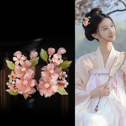 Chinese Hanfu Hair Accessories Set – Elegant Bridal & Retro Wedding Headdress 💖✨