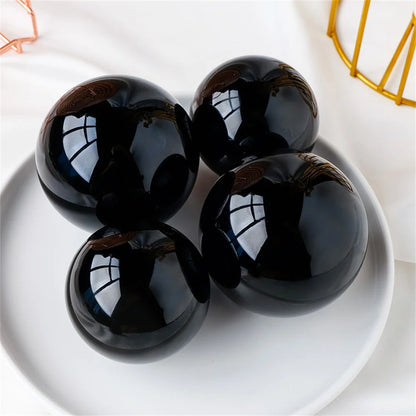 Natural Black Obsidian Sphere – Healing Crystal &amp; Feng Shui Magic Ball 🖤✨
