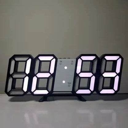 3D LED Digital Wall Clock – Modern Home Decoration with Night Light Mode