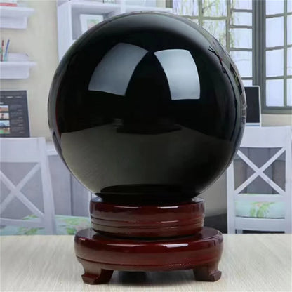 Natural Black Obsidian Sphere – Healing Crystal &amp; Feng Shui Magic Ball 🖤✨