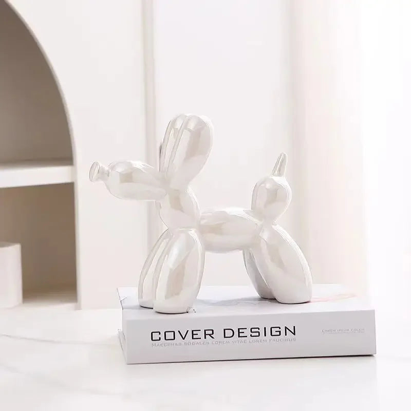 ERMAKOVA Creative Balloon Dog Ceramic Sculpture – Abstract Home Office Décor & Gift 🐶🎈
