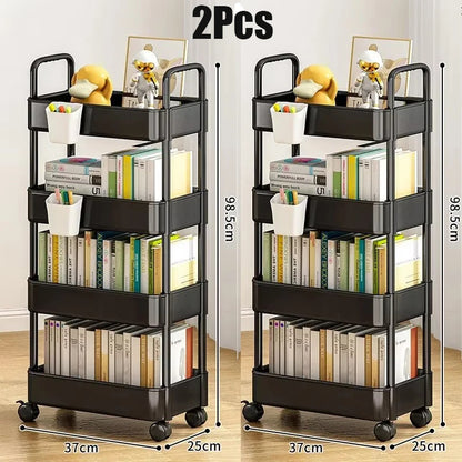 Mobile Storage Rack Trolley Household Kitchen Multifunctional Cart With Wheels Rack Bedroom Multi-Layer Storage Home Accessories