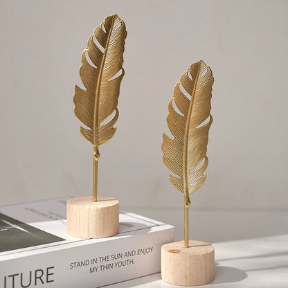 ✨ Nordic Gold Ginkgo Leaf Sculpture – Elegant Luxury Decor for Home & Office