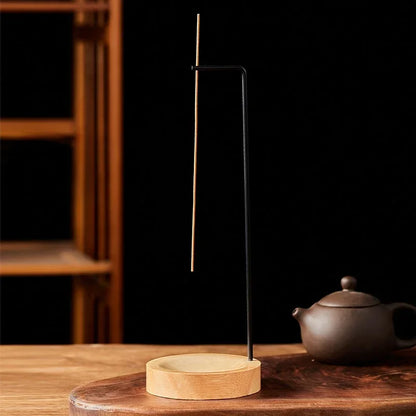 🌿 Creative Upside Down Incense Burner - Wooden Round Incense Stick Holder for Bedroom, Yoga & Home Decor