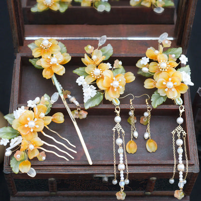Chinese Hanfu Hair Accessories Set – Elegant Bridal & Retro Wedding Headdress 💖✨