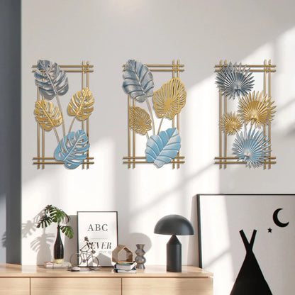 Nordic Metal Leaf Wall Hanging – Elegant Wrought Iron Decor for Home & Living Spaces 🍃✨