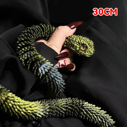 🐍 3D Printed Articulated Snake – Realistic Flexible Toy & Home Decor