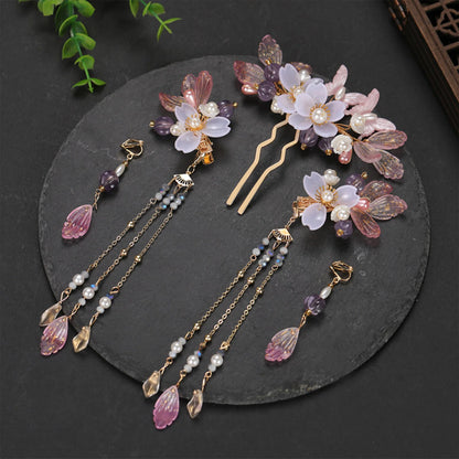 Chinese Hanfu Hair Accessories Set – Elegant Bridal & Retro Wedding Headdress 💖✨