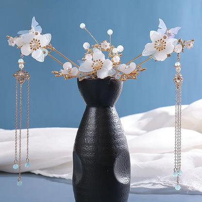 Chinese Hanfu Hair Accessories Set – Elegant Bridal & Retro Wedding Headdress 💖✨